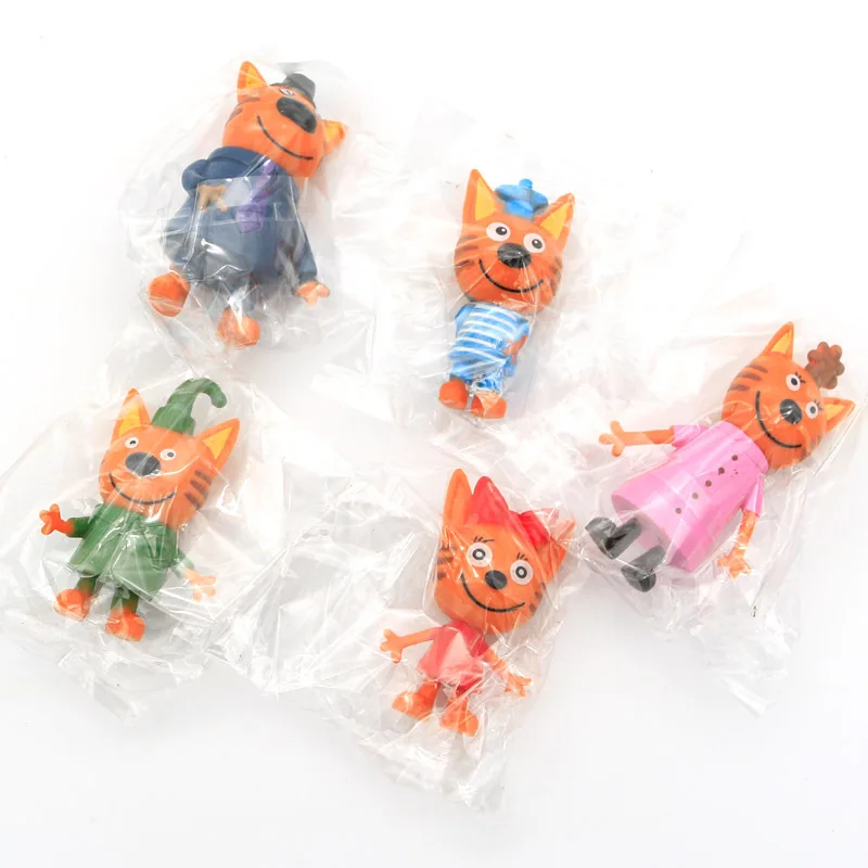 Russian Anime Cartoons 6-8cmThree Kittens5Style Handcrafted Figurine Cake Decoration Bagged