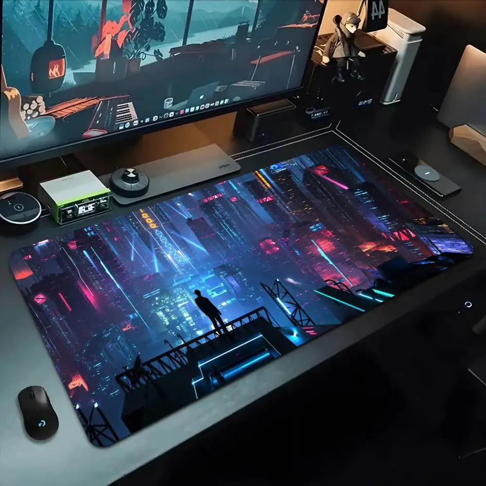 

cyberpunk style wallpaper Mouse Pad 500X1000 mm Large Gaming Mousepad Gamer XL Rubber Otaku Keyboard Pad Laptop Desk Mat