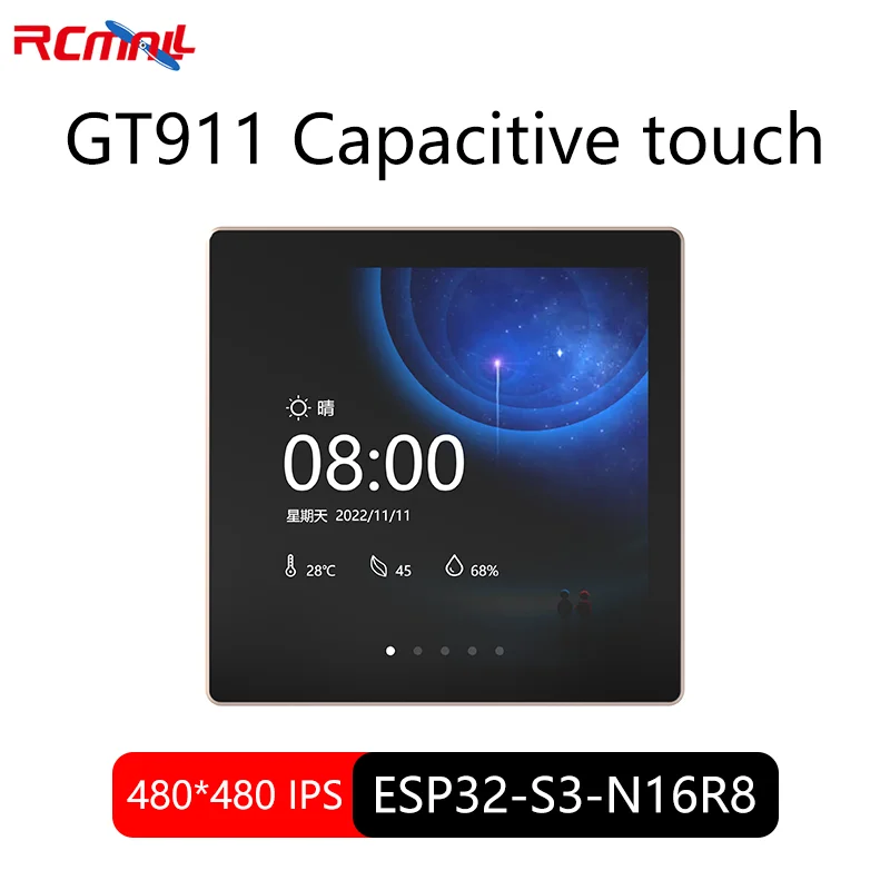ESP32-S3 For Arduino LVGL WIFI & Bluetooth Development Board 4.0inch 480x480 Smart Display Capacitive Touch without Bottom Shell