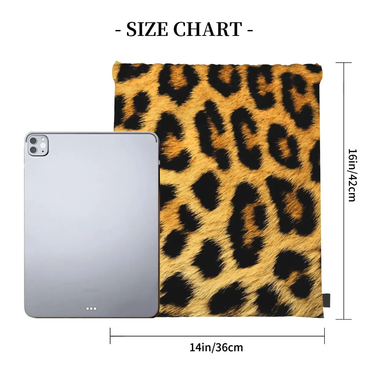 Leopard Print Backpacks Casual Drawstring Bundle Pocket Sundries Bag Book Bags For Travel School