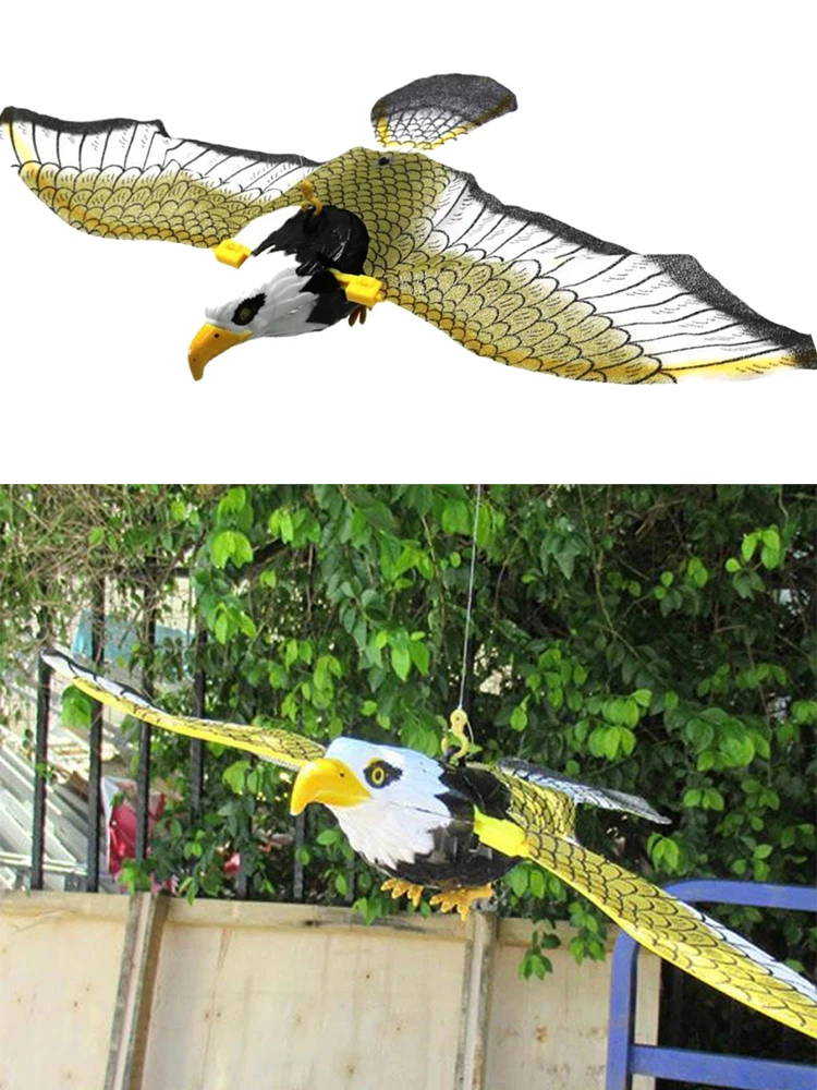 1Pc Plastic Flying Bird Hawk Scarer Deterrent Repellent Hunting Garden Decoy Hanging Eagle Ornament Outdoor Yard Garden Supplies