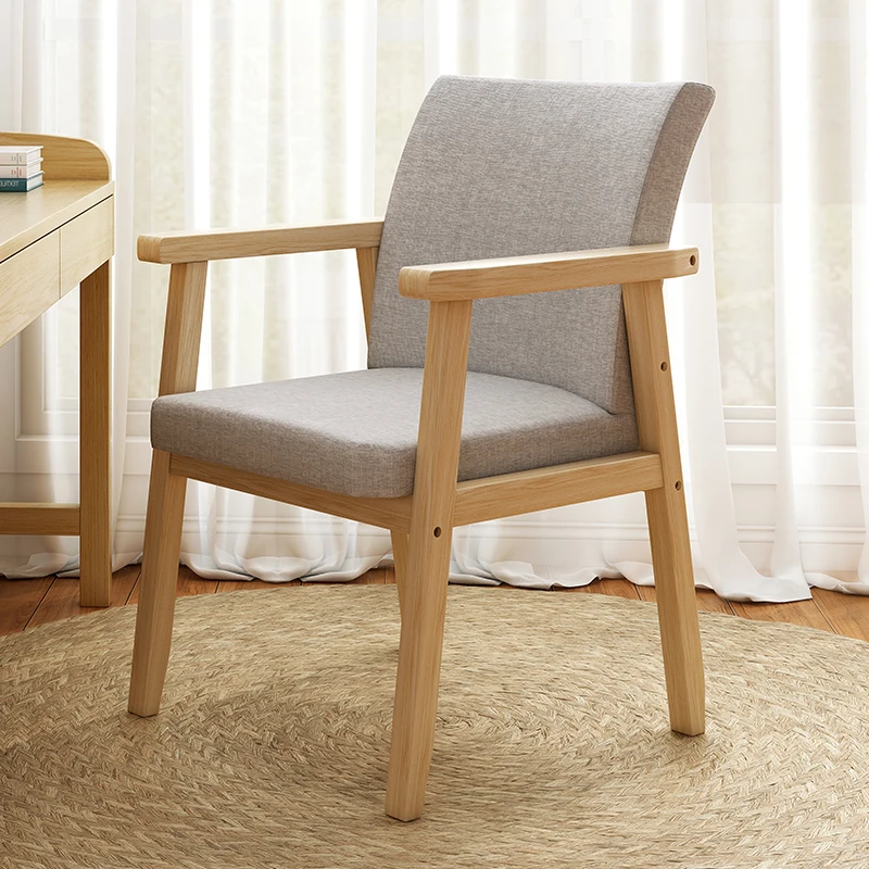 

Nordic Modern Minimalist Wood Dining Chairs Modern Comfortable Ergonomic Upholstered Soft Chair with Backrest Office Sedie Chair