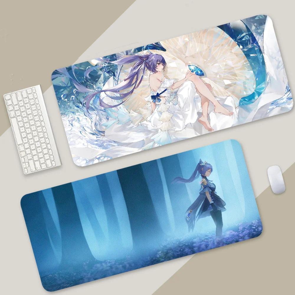 Keqing Genshin Impact Mousepad Mousepad Large Gaming Mouse Pad LockEdge Thickened Computer Keyboard Table Desk Mat