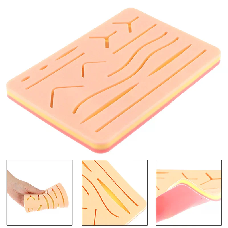 Reusable Surgical Medical Practice Traumatic Simulation Wounds  Training Teaching Model Suture Kit Pad Silicone Fake Skin Suture
