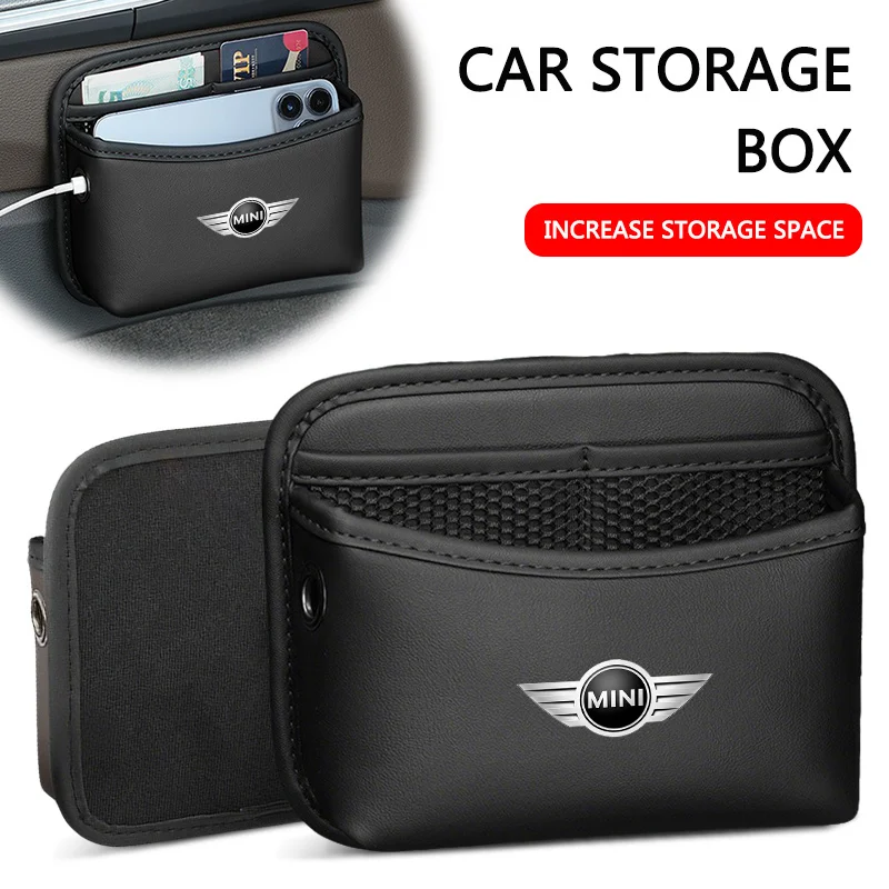 

Car Door Storage Pocket Sticky Organizer Hanging Bag For BMW Mini Cooper R50 R53 R55 R56 R60 R61 F54 F55 F56 Auto Accessories