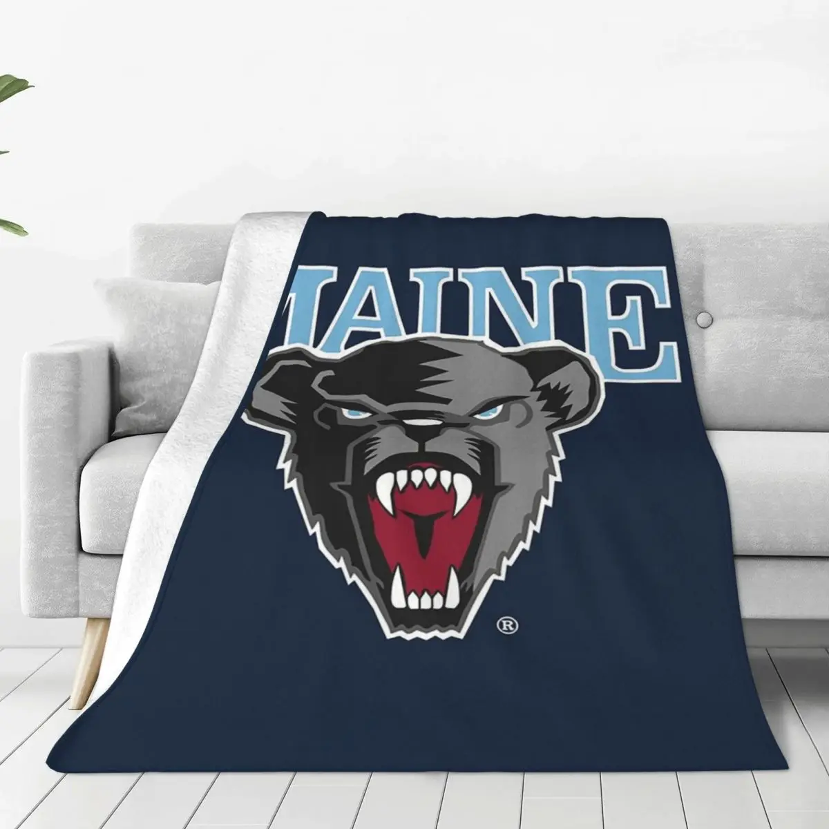 Maine Black Bears Orono Me Blanket Fleece Super Soft Sofa Throw Blankets For Couch Bedding Outdoor Throws Bedspread Quilt