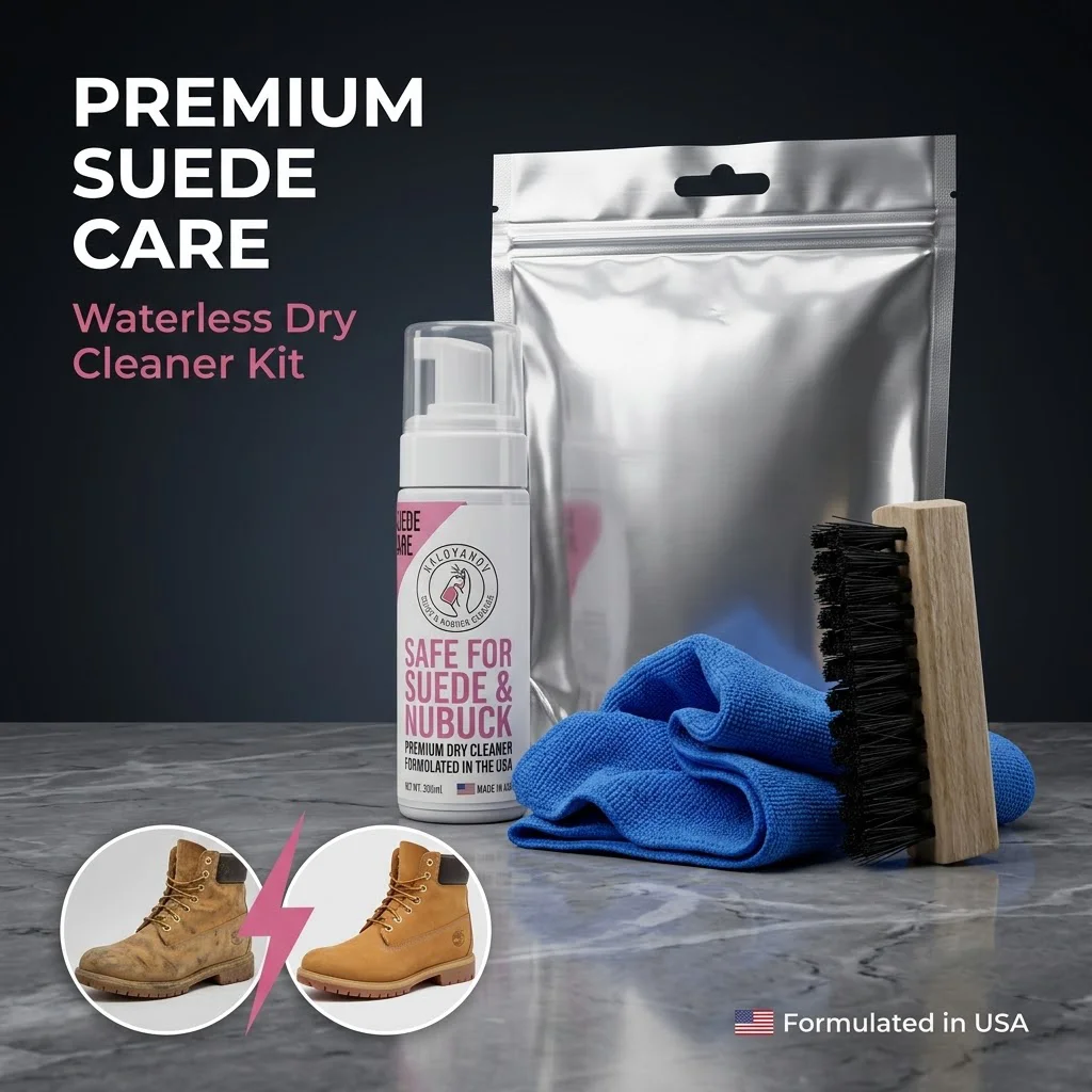 

Waterless Foam Shoe Cleaner Kit with Brush Cloth Multi Material Stain Remover for Suede Nubuck Leather White Sneakers Trainers