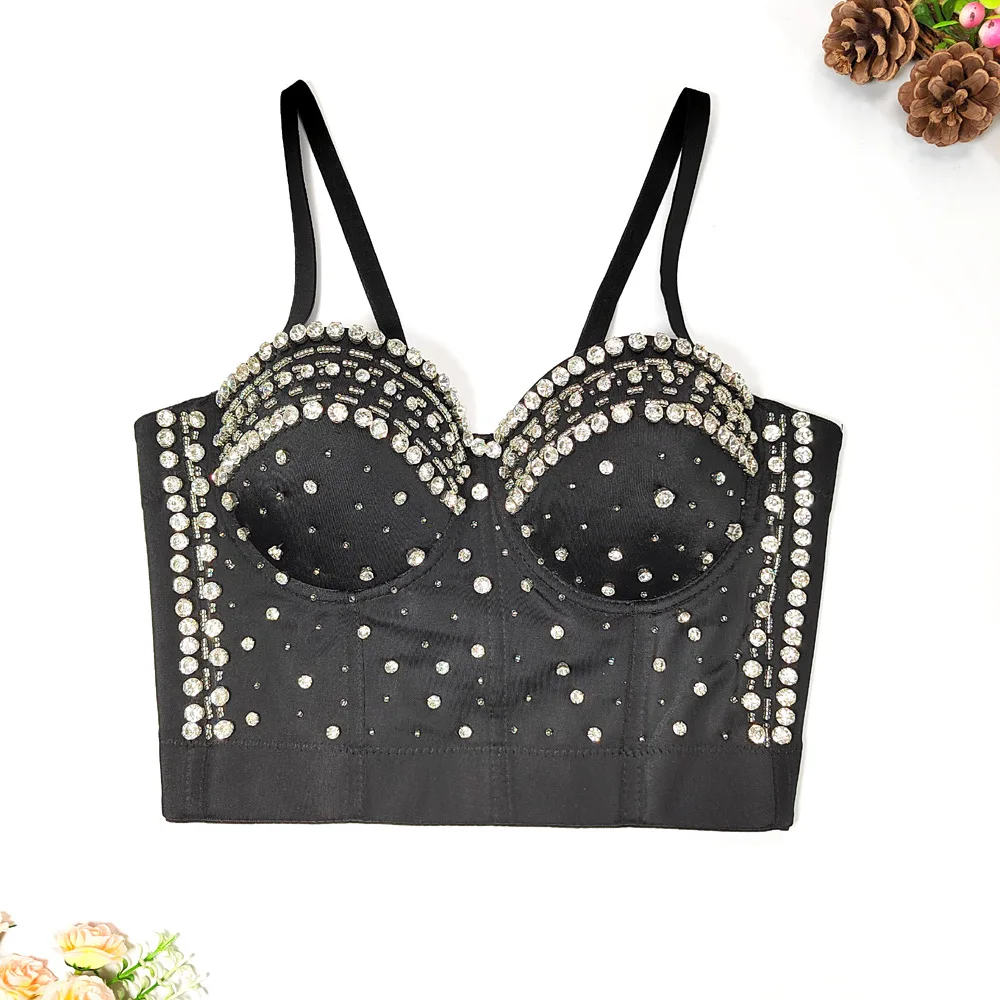 

ape Enhancing Strapl Bra Fibone Design Heavy Embellied Bal Women's Innerwear Outerwear Diamond ter Top