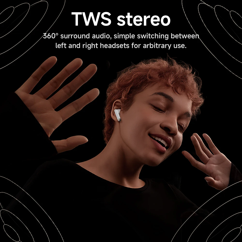 HOCO EQ2 True Wireless Bluetooth 5.3 Headset Built-InMicrophone Touch Control Earbuds Stereo In-ear headphones