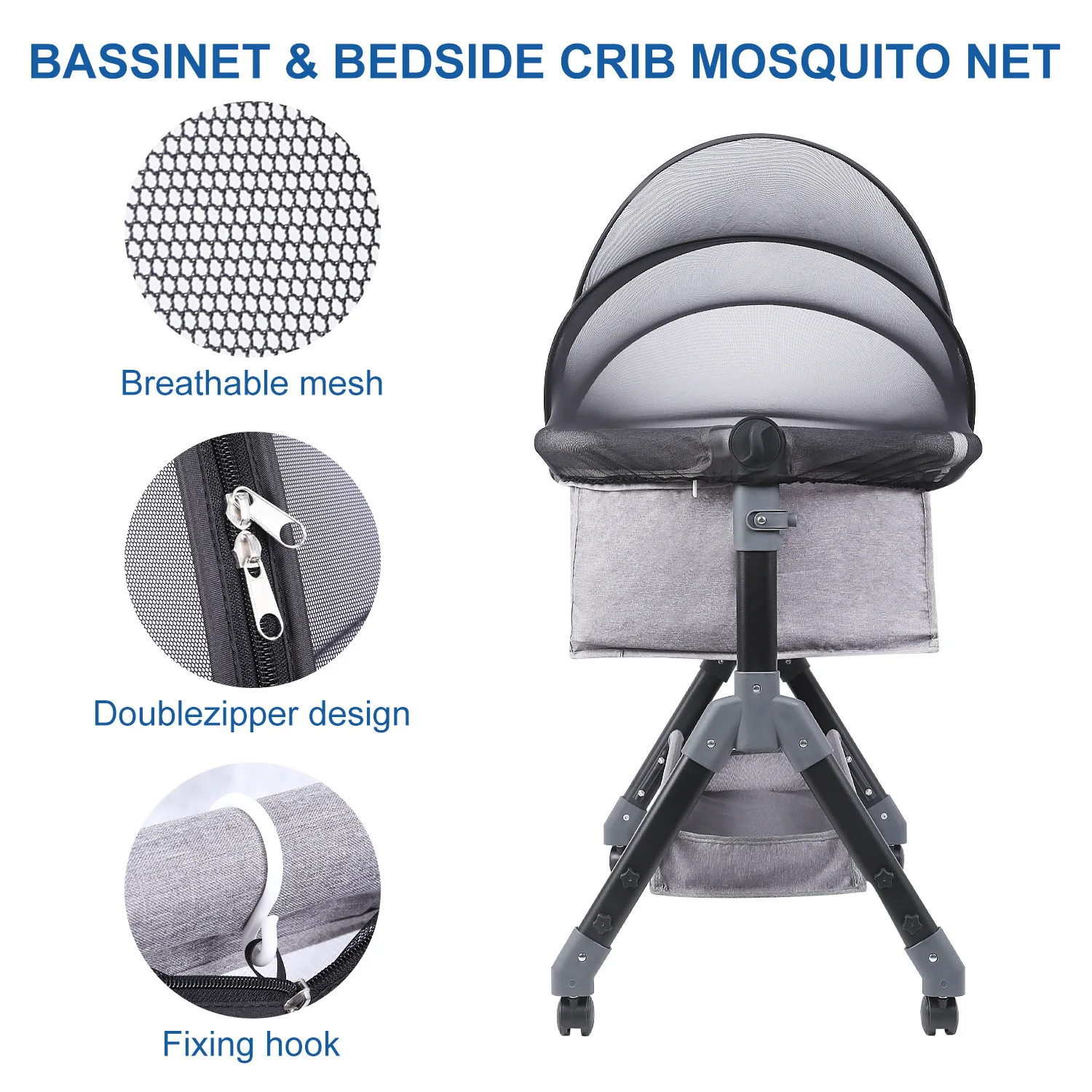 Mosquitera Universal para cuna de bebé, malla encriptada para cama de bebé, extraíble, portátil, ventilado, protectores plegables