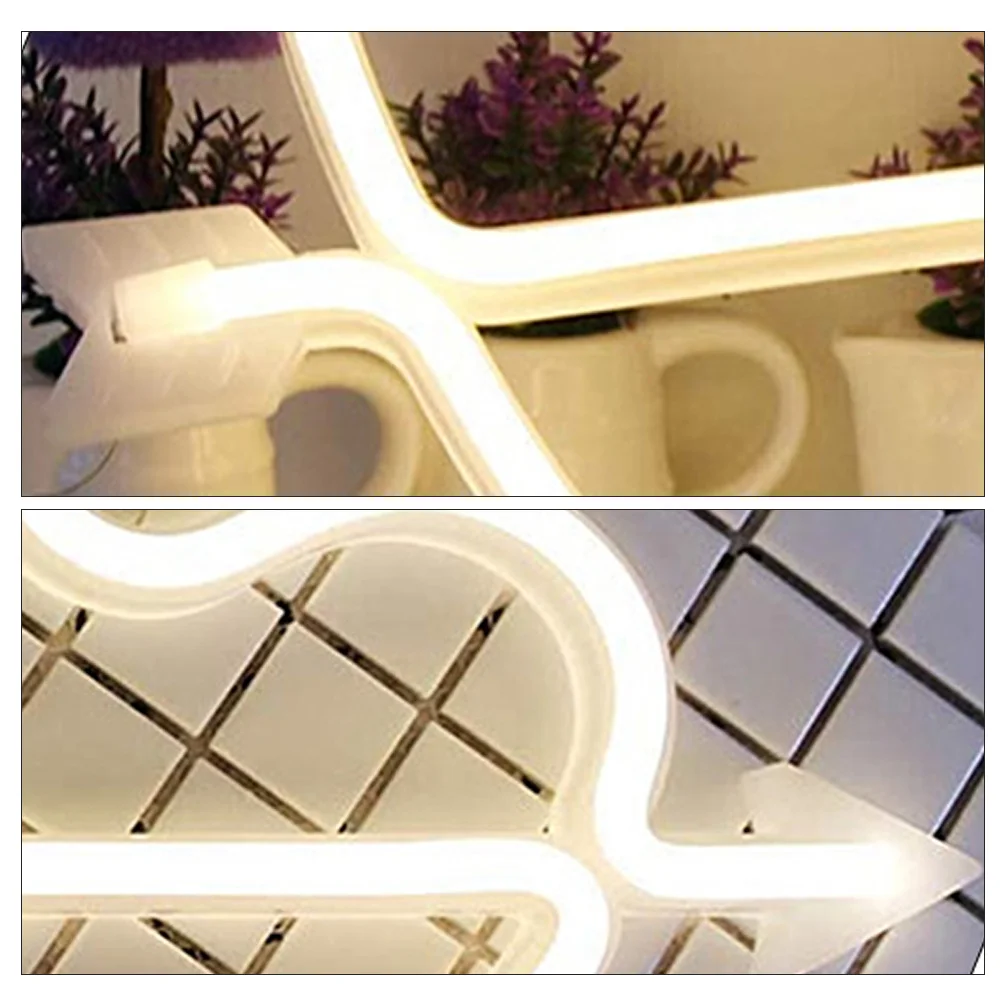 السهم من خلال على شكل قلب ضوء LED مصباح النيون جودة عالية ABS المواد الإبداعية ليلة مصباح غرفة نوم الديكور عديم الرائحة صحي