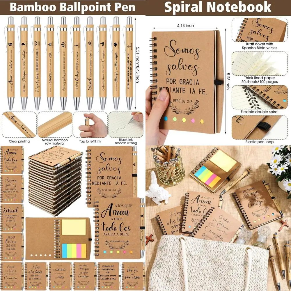 

Массовые испанские христианские тетради с библейскими стихами, вдохновляющие спиральные журналы для церков, семьи и воскресной школы (ремесло)