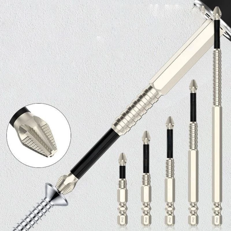 

652F 6Pcs K5 Impact Antislip Screwdriver Bits 1/4inch Shank Tips Crossing Screwdriver Bits Set Impact Bit