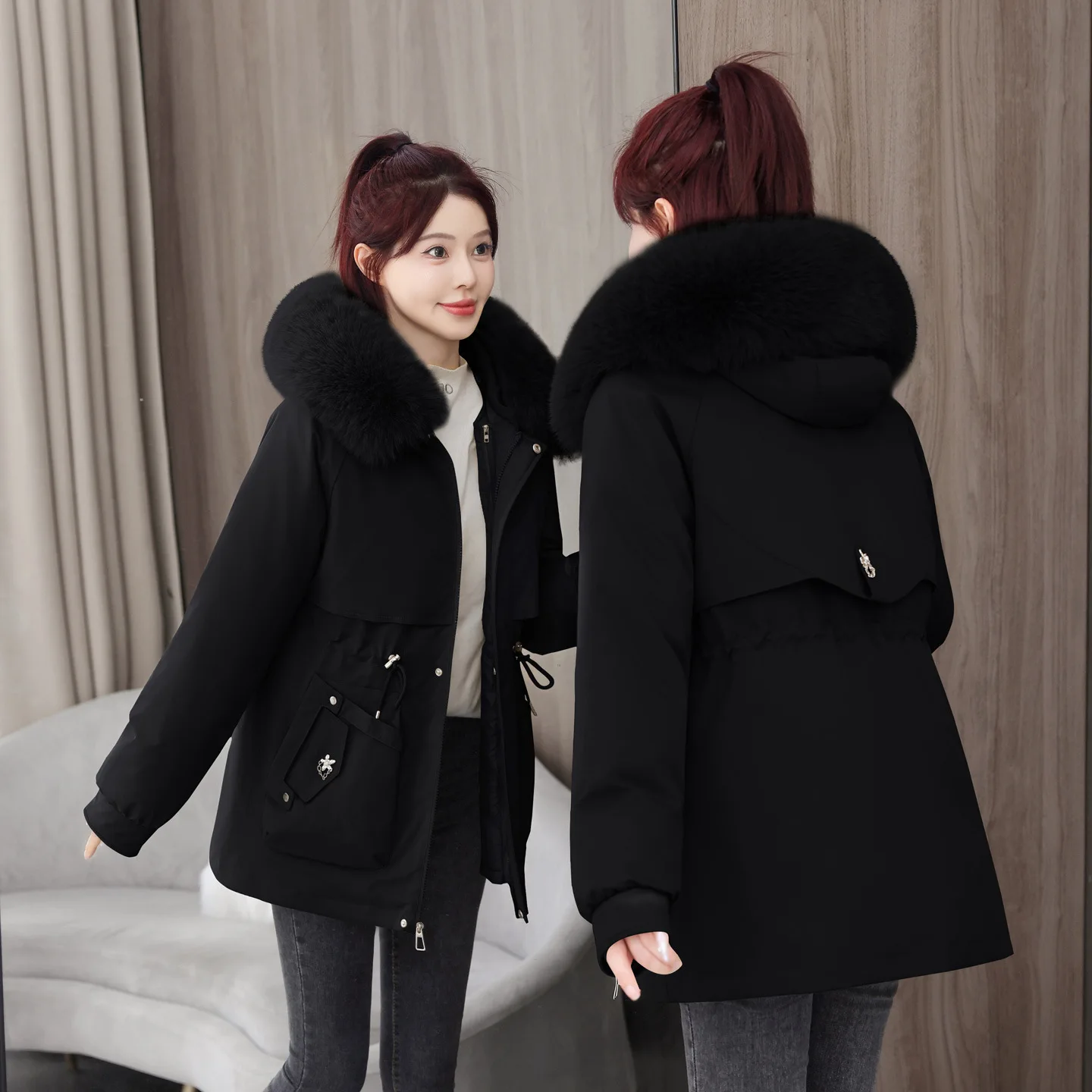 

Женская осенняя парка синего цвета, мягкая, в стиле карго, для активного отдыха, модная, уютная, с капюшоном, водонепроницаемая, повседневная, ветрозащитная, средней длины, в корейском стиле, простая.