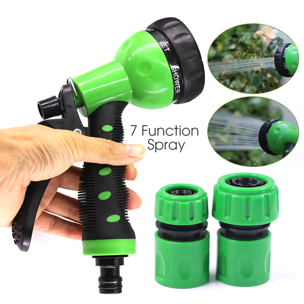 7-Function Adjustable Spray Water Gun for Car Wash Garden Hose Courtyard Plants Vegetables Watering Sprinkler Irrigation Nozzle
