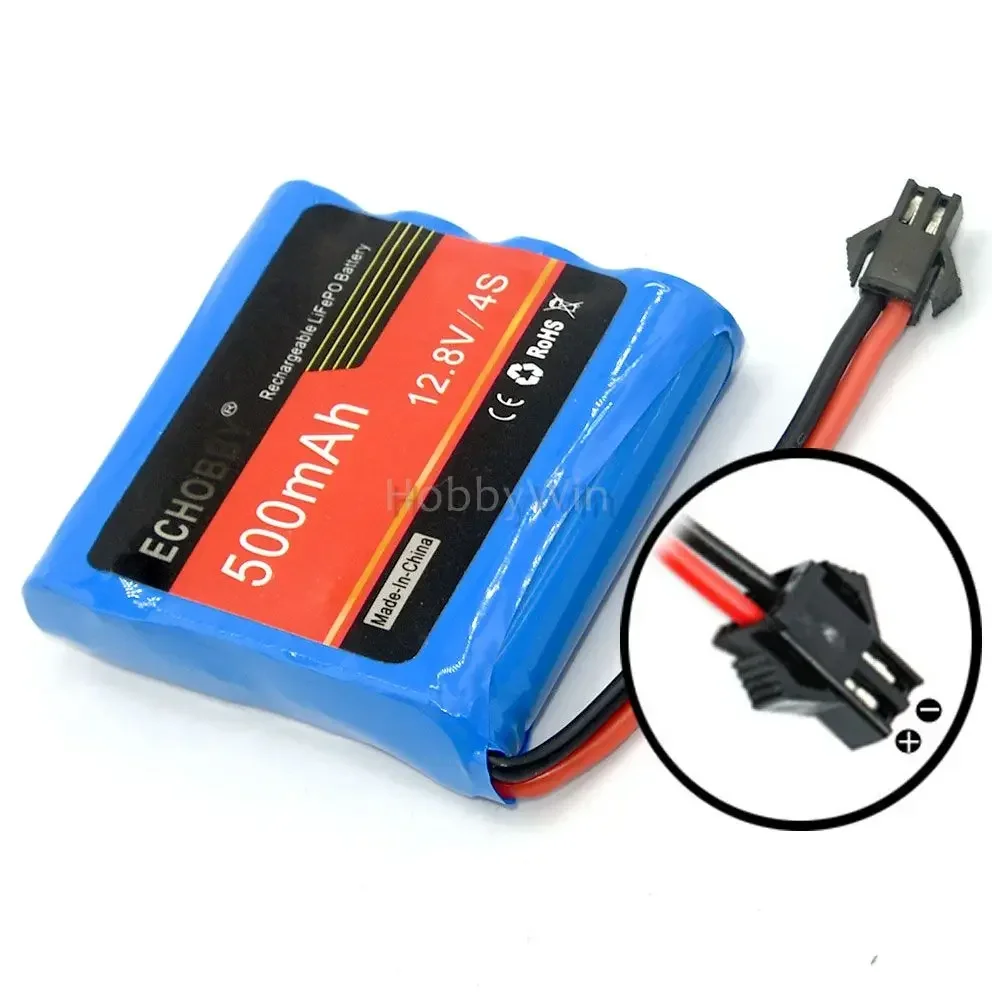 12.8V 4S 500mAh 6.4Wh LiFe Battery SM-2P reverse plug for RC Model Buggy Car Off-Road Truck Truggy Racing Speed Boat