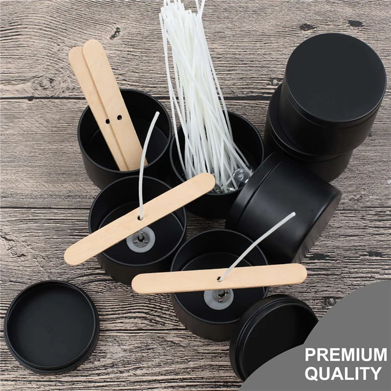 

ABNO-48 шт. черные банки для свечей, пустая банка для свечей на 4 унции с крышками для изготовления свечей своими руками, матовые полные банки для изготовления свечей