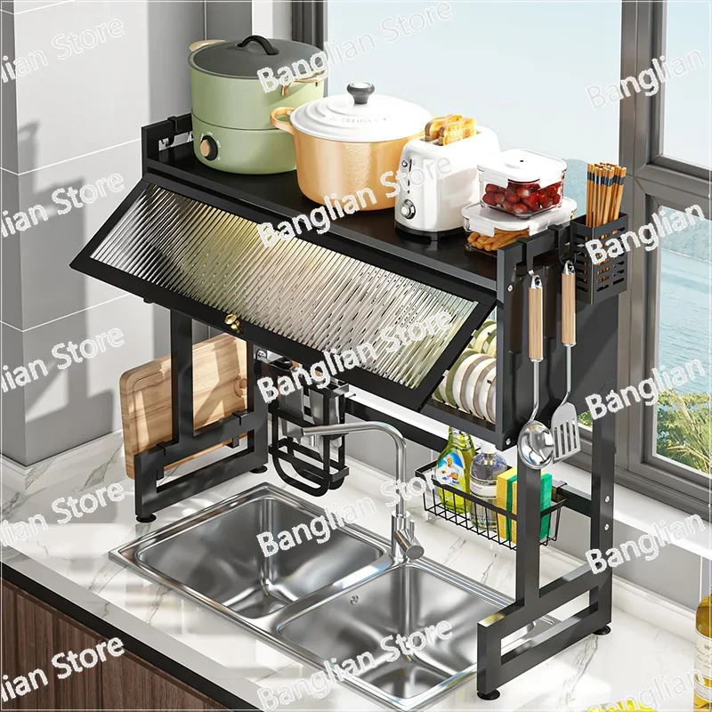 Cabinet Door Sink Shelf,Kitchen Storage Shelves,Seasoning Tableware Draining,Dustproof Bowl,Plate Organizer,Kitchen Accessories