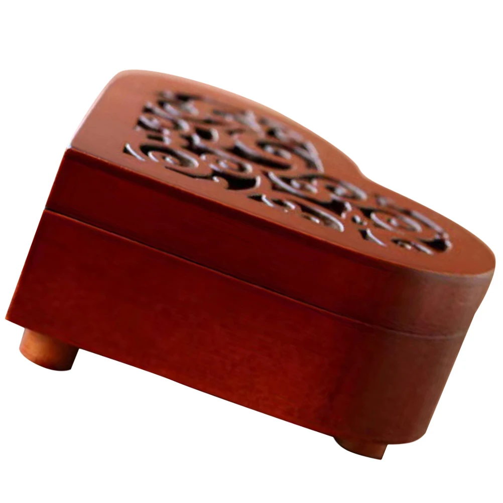 

Vintage Wooden Music Box Retro Heart Shape Melodic Ornament Desktop Decor Wedding Gift Home Office Decoration Clockwork Jewelry