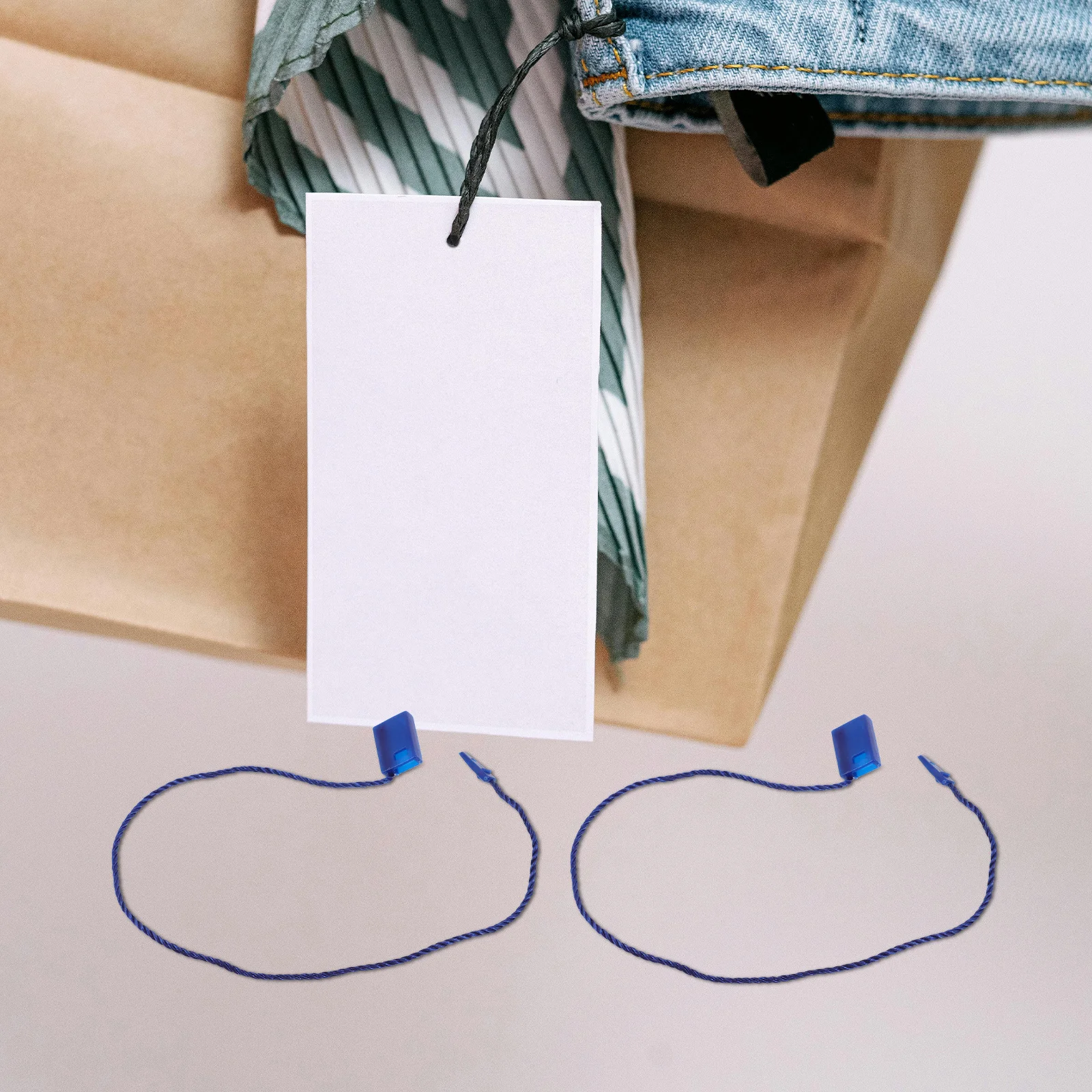 

Universal Plastic Square Buckle Garment Cord Durable Tag String for Clothes Labels Hang Tags Swing Tickets Loop String