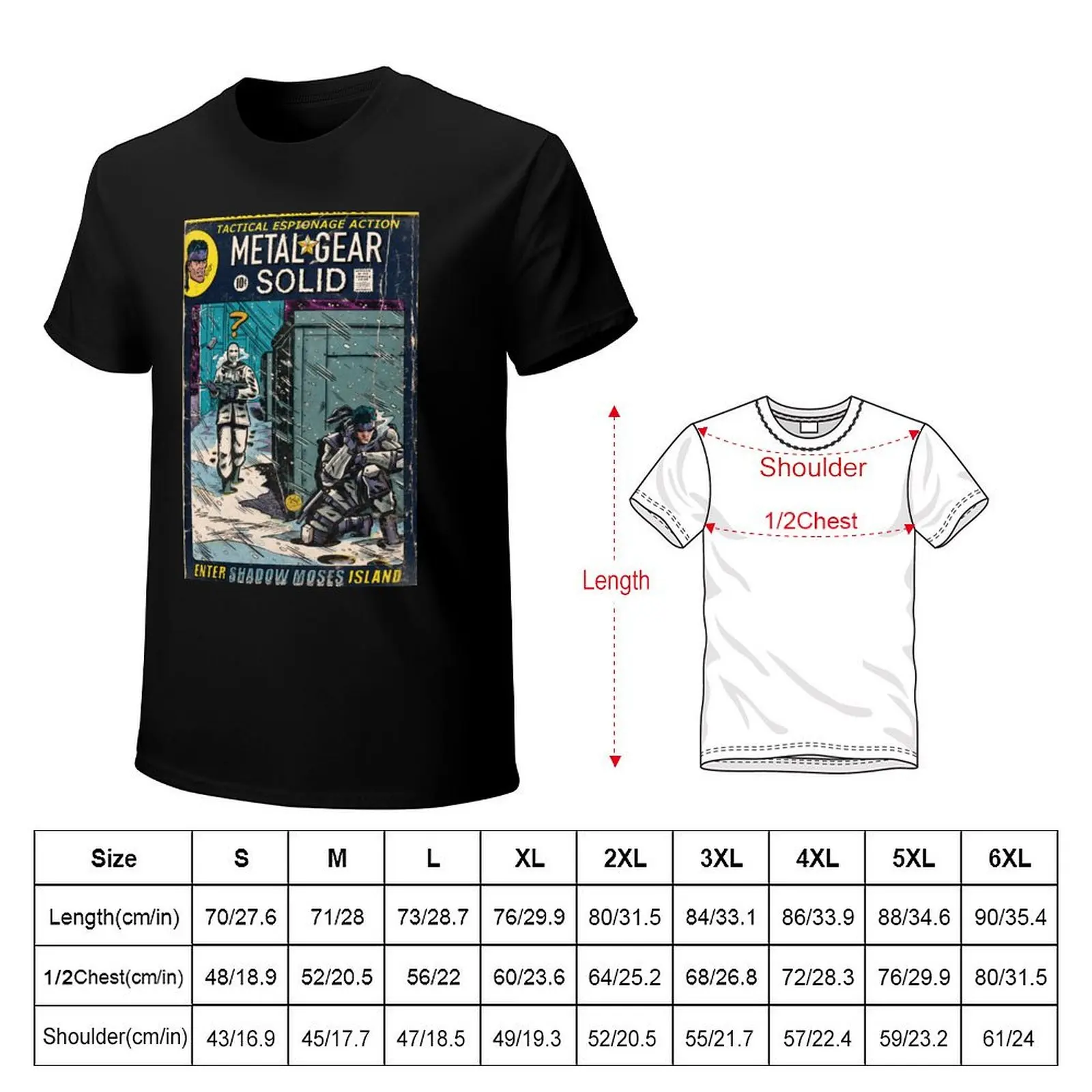 Metal Gear Solid - 'Enter Shadow Moses' Comic Book Fan Art T-Shirt plus size clothes plain shirts graphic tee men