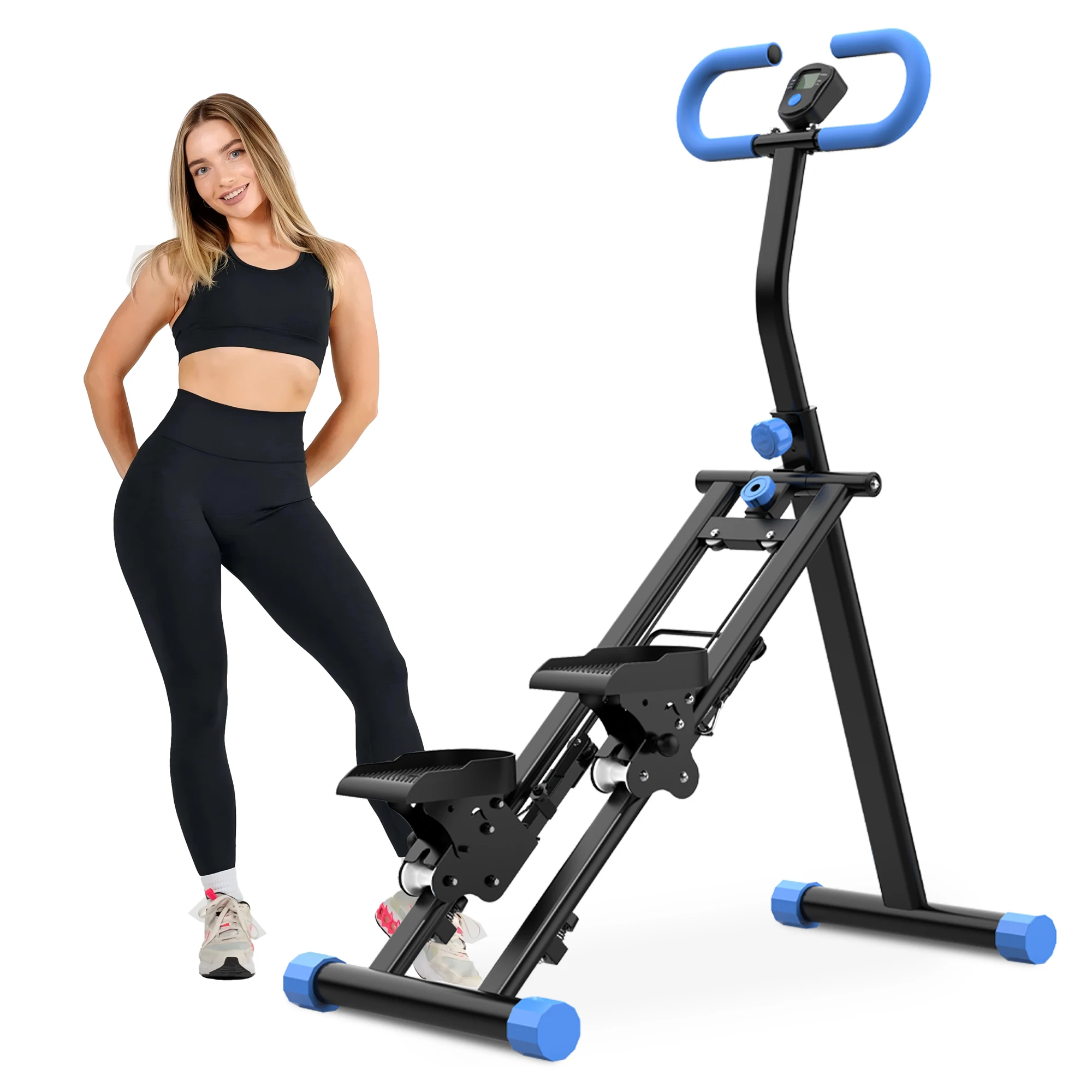 Vertical Vertical Climber Machine, Foldable Stair Stepper for Home Gym, Full Body Workout Fitness Equipment with Adjustable Handlebars, 265LBS Capacity, Blue - Aliexpress Deal