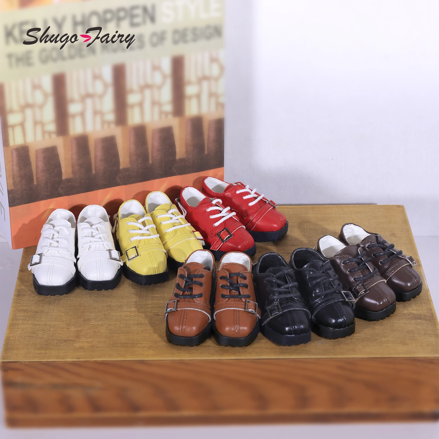 Vintage Collectible Shoes - 1/4 BJD Vintage Leather Shoes WX4-447