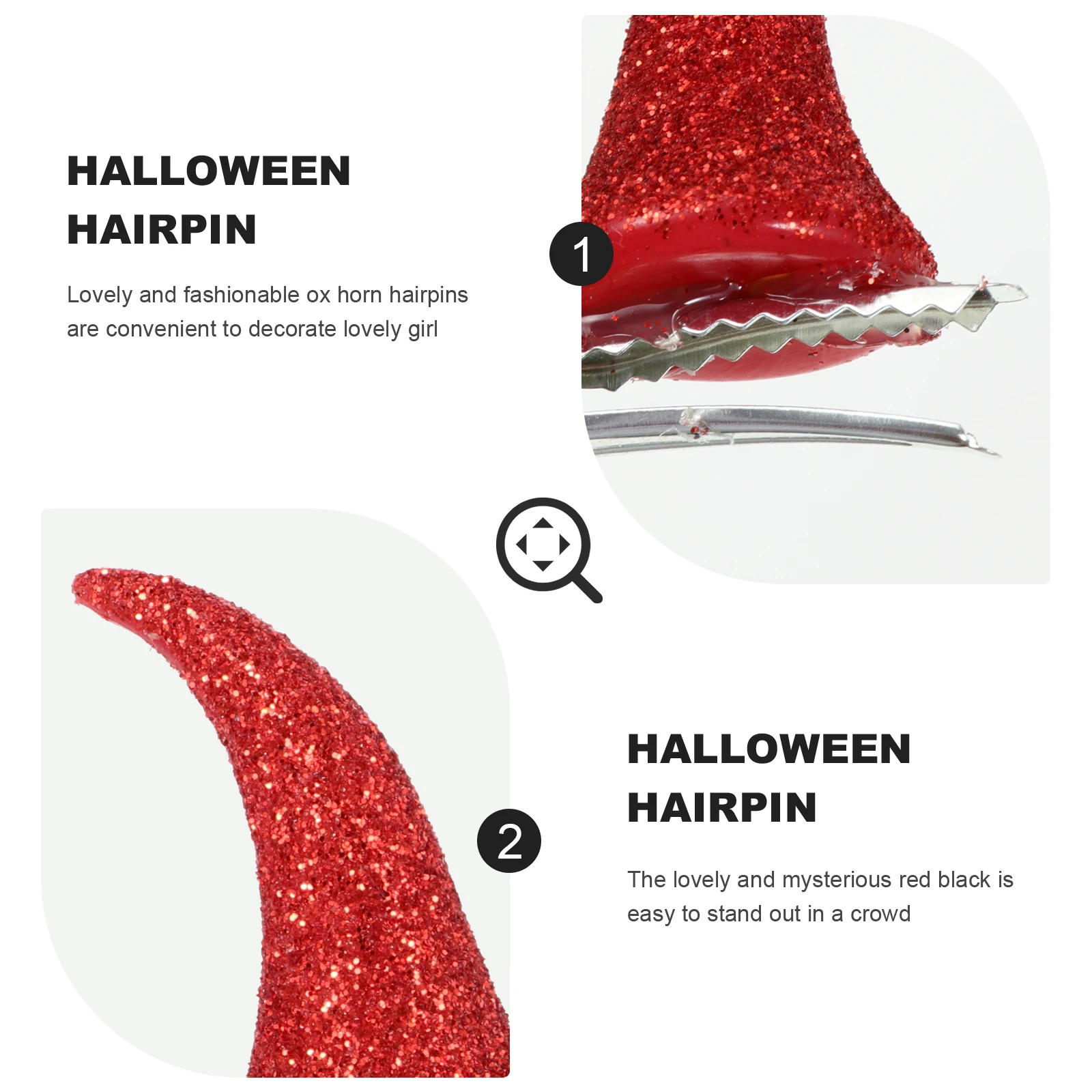 

Ox Horn Ox Horn Hairpin Clips Halloween Costume Creative Headdress Baby Girl Barrettes Halloween Hairpins Red Black Gifts