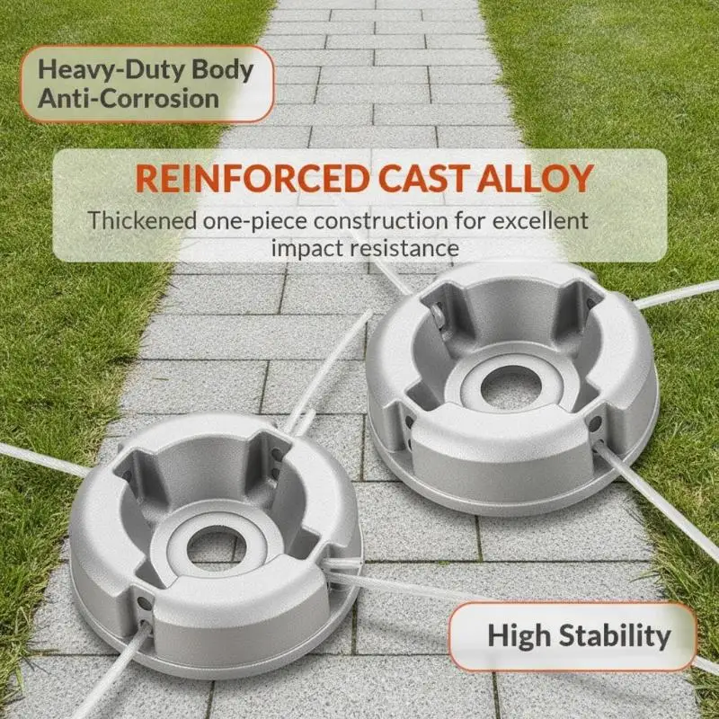 【AB1】Aluminum Alloy Grass Trimmer Head Replacement Nylon Steel Line for Professional Garden Yard Weeding Jobs{H}