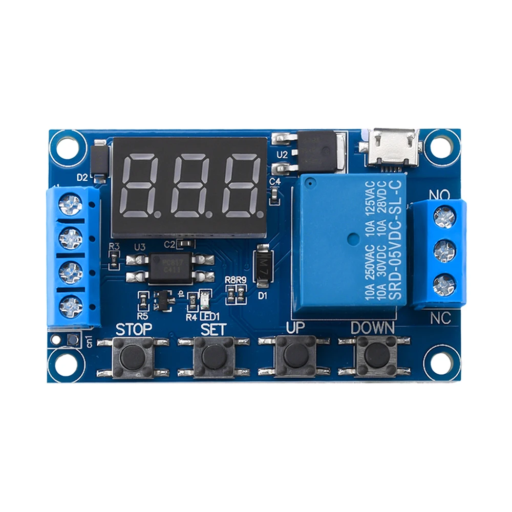 

Timer Relay Time Delay Switch DC 6-30V Delay Controller Board Trigger Delay Type-C Switching Relay Module with LCD Display