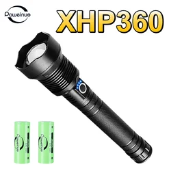 XHP360 LED Flashlight With USB Charging High Power Rechargeable Flashlights Camping Lantern 6000mAh Hand Light High Lumen Torch