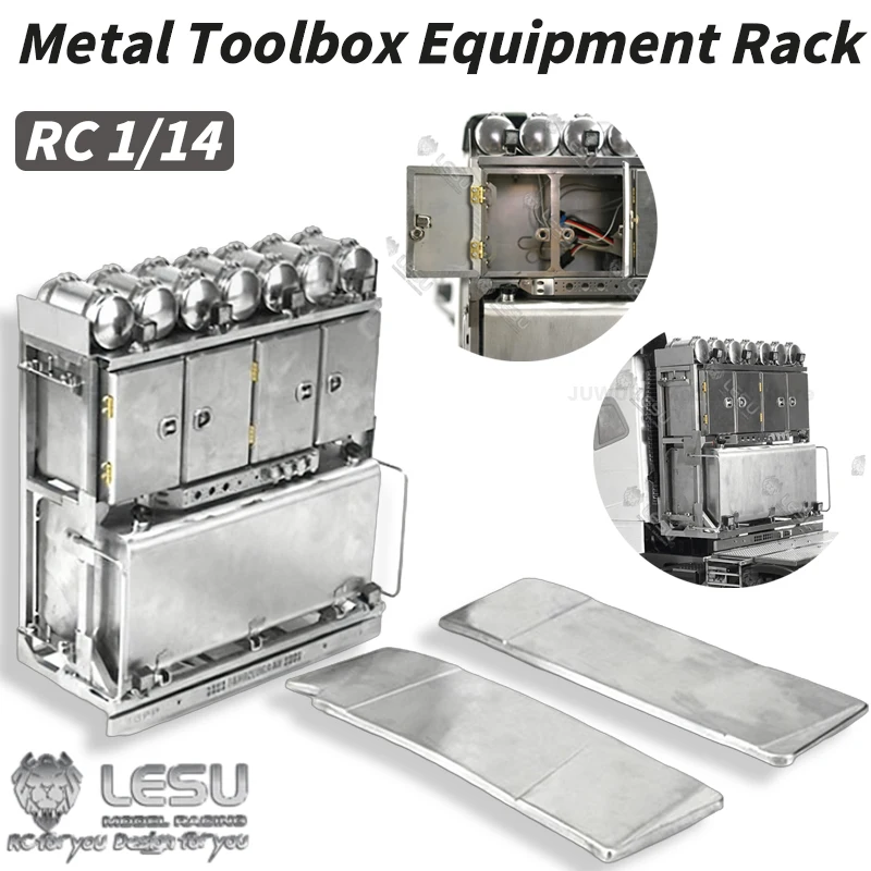 

Металлический ящик для инструментов LESU, стойка для оборудования, аксессуары G-6238 для 1/14 Tamiya RC, тягач, прицеп Volvo FH16, модель автомобиля, детали для самостоятельного изготовления, игрушки
