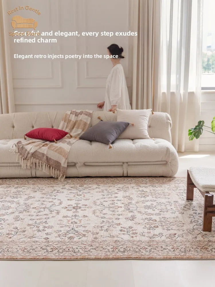 Visual taste waterproof retro living room carpet French antibacterial glue-free weaving advanced sense medieval