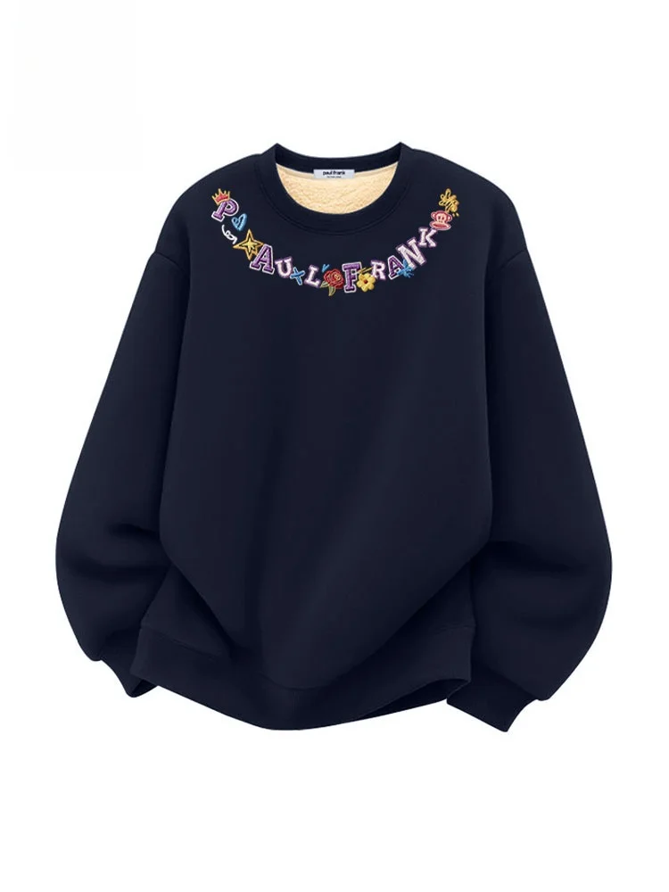 

Monkey Design Printed Hoodie Men's Winter Loose Fce Jaet Casual Long Sve round Ne Warm Inner