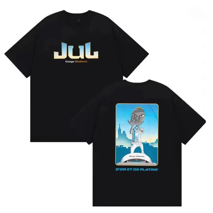 Fashion Rapper Jul Men's T-shirt Orange Velodrome Album 2026 Graphic T Shirt Men Women O-Neck Cotton Short Sleeve Top Streetwear