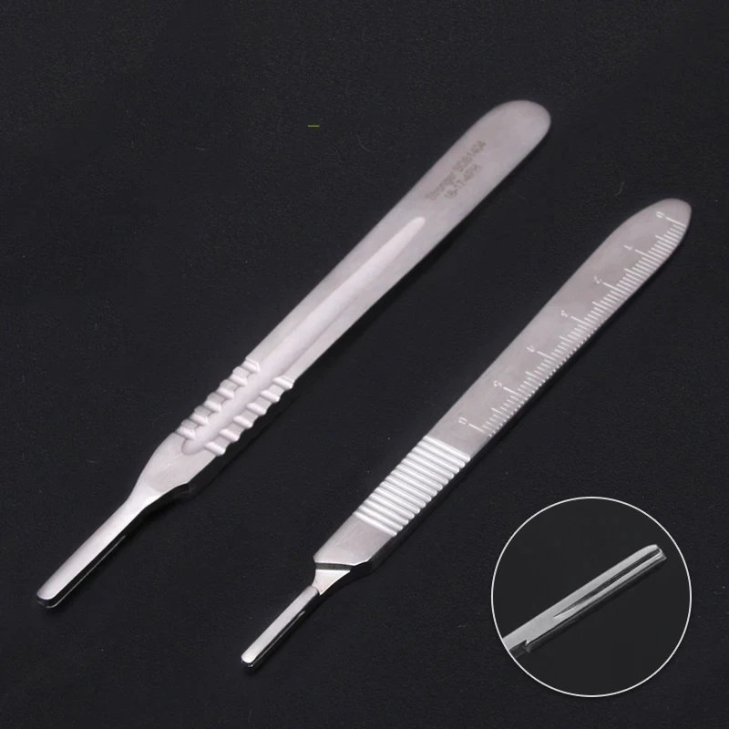 Stainless Steel Knife Handle With Scale Plastic Surgery Equipment Double Eyelid Buried Line Practice Long Short Handle