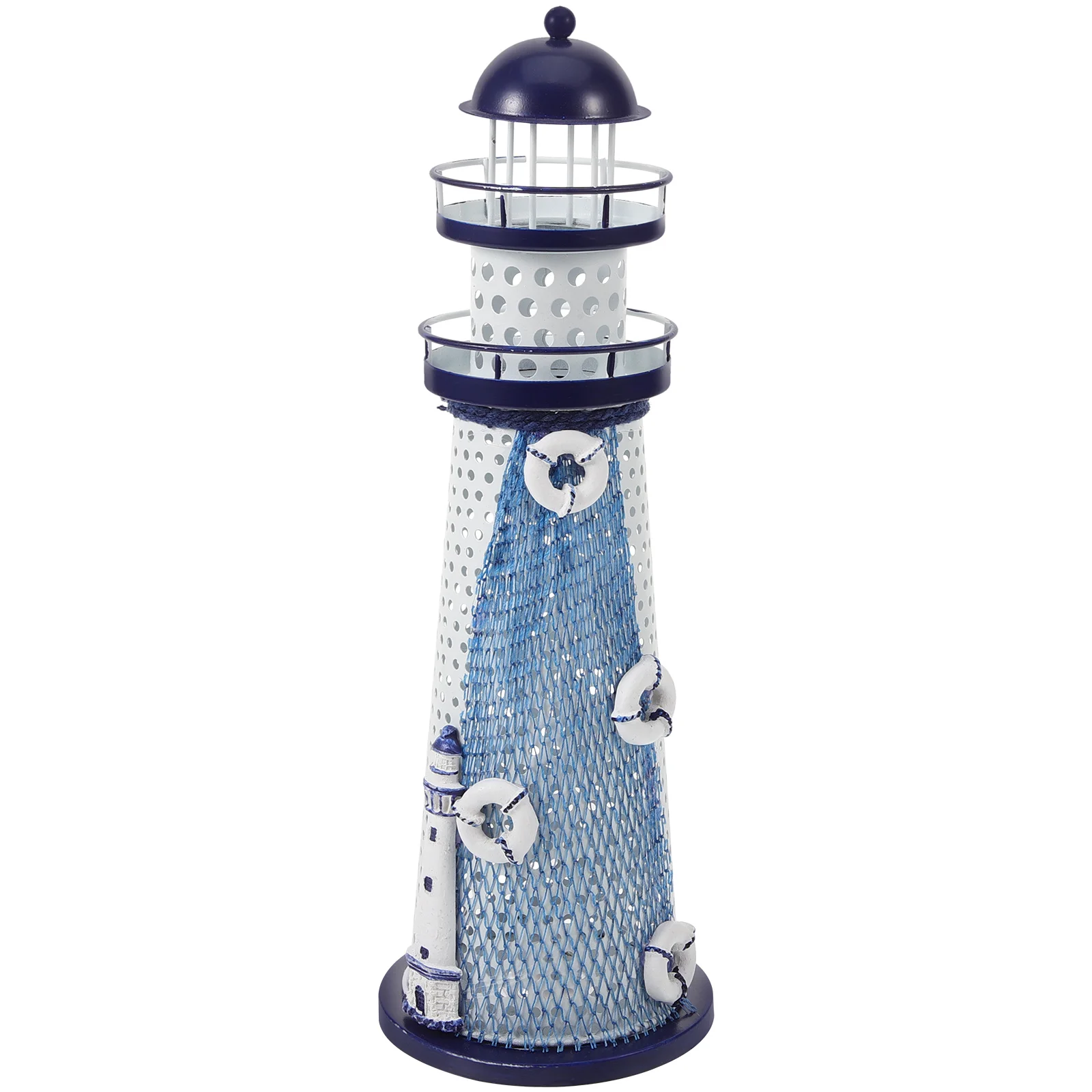 Ocean Lighthouse Candlestick Lantern Lights Display Adorn Tabletop Decor LED Lamp Decorative Night