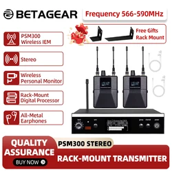 Betagear Professional In Ear Monitor Stereo In-Ear Monitoring System Rack-mount All Metal PSM300 500Mhz No Noise No Backgroud