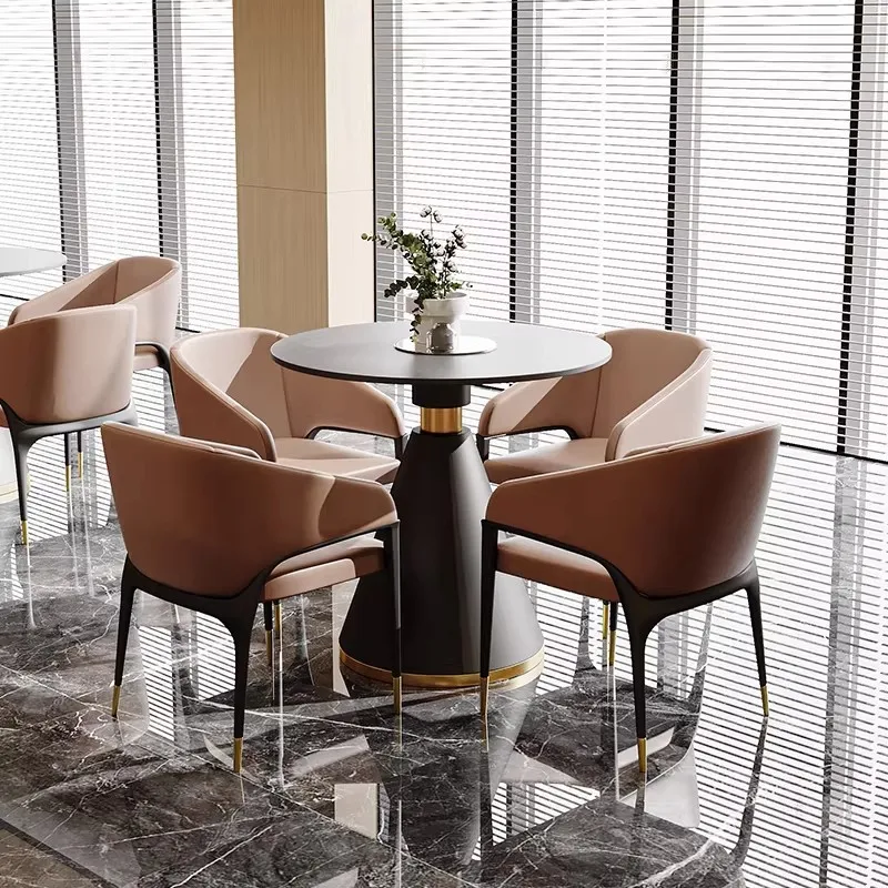 Light luxury hotel negotiation table and chair combination small round table business reception