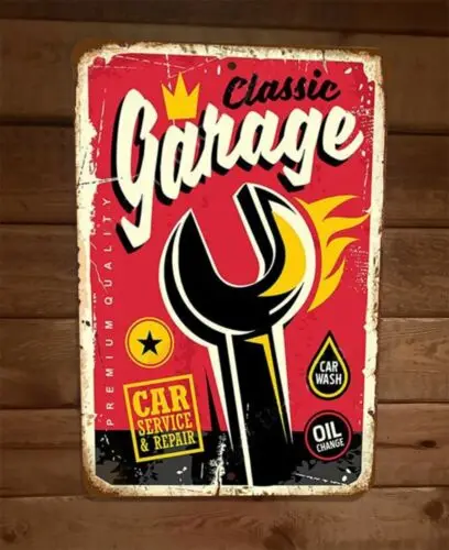 1 pcs,Vintage Look Classic Garage Car Service and Repair 8x12 Metal Wall Sign