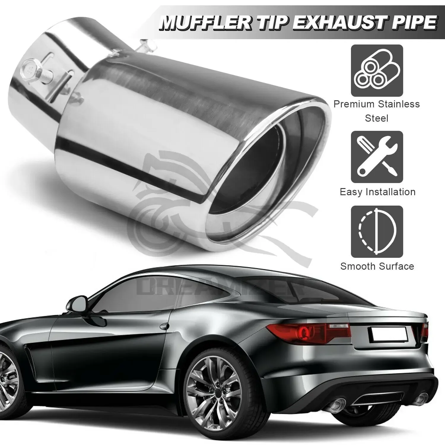 

Auto Car Exhaust Pipe Tip Tail Muffler Stainless Steel Muffler Pipe Exhaust Tip Universal Car Accessories Exhaust System