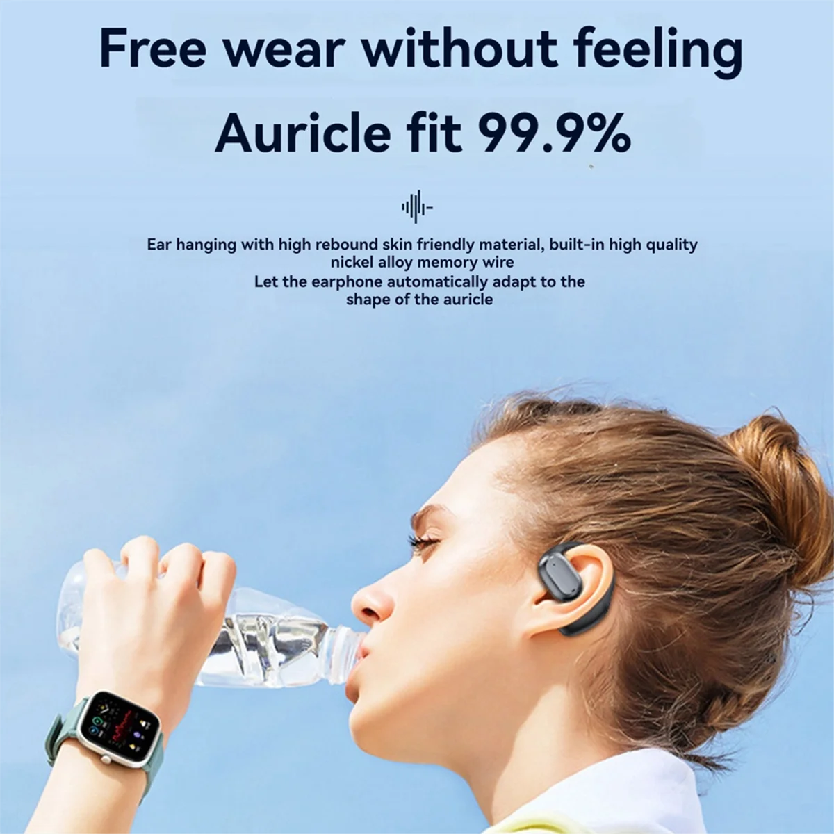

M86K T371 Wireless Clip-on Earphones Long Battery Life Noise Cancellation Large LED Digital Display over Ear Headphones