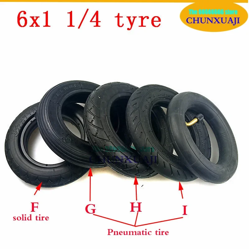 150MM Wheels 6x1 1/4  Solid / Inflation Tires Inner Tube for Folding Bicycle Electric Scooter 6 Inch Mini Surfing Scooter Tyre