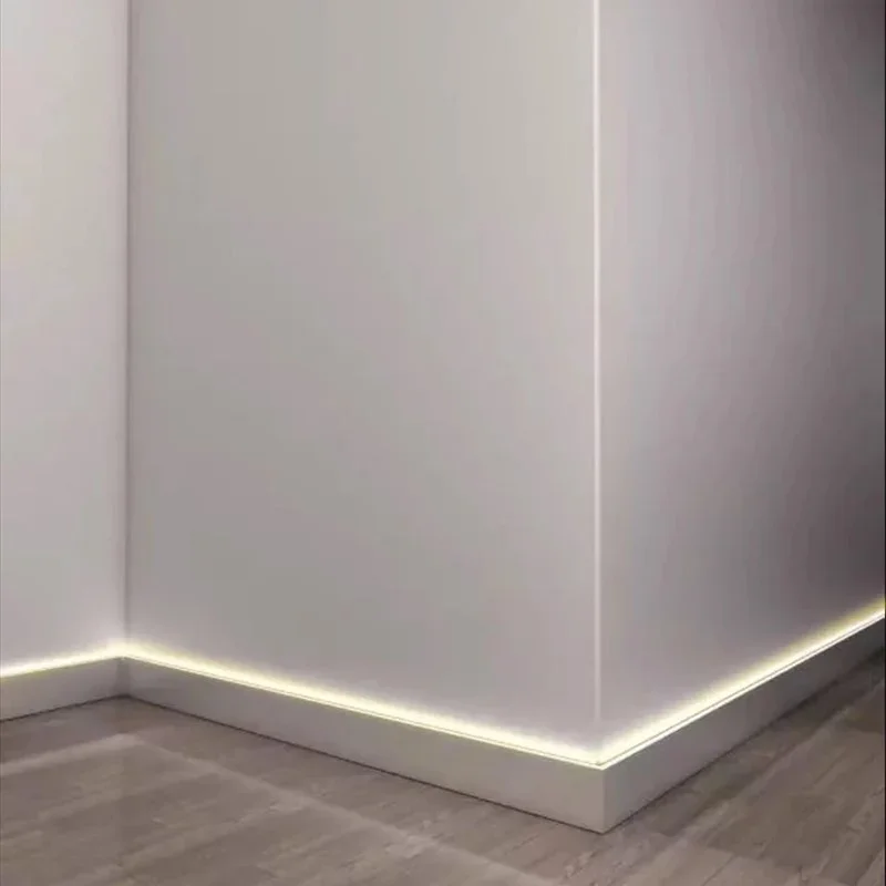 Invisible LED Skirting Aluminum Profile 2M Luminous Floor Line 60/70/80mm Staircase Embedded Hidden Corner Linear Lights