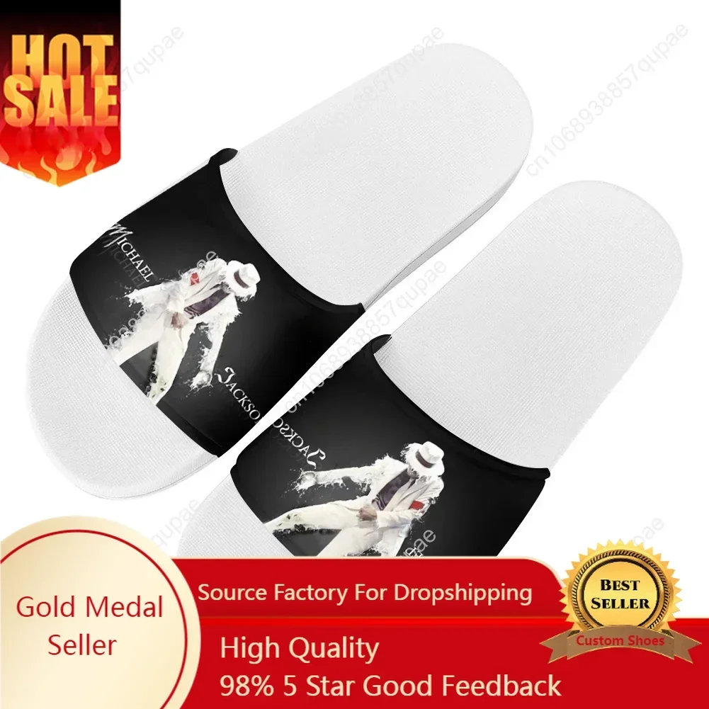 Michael Jackson Slippers Home Water Shoes Pop Singer Dancer Men Women Teenagers Beach Pool Sandals Custom Summer Slipper