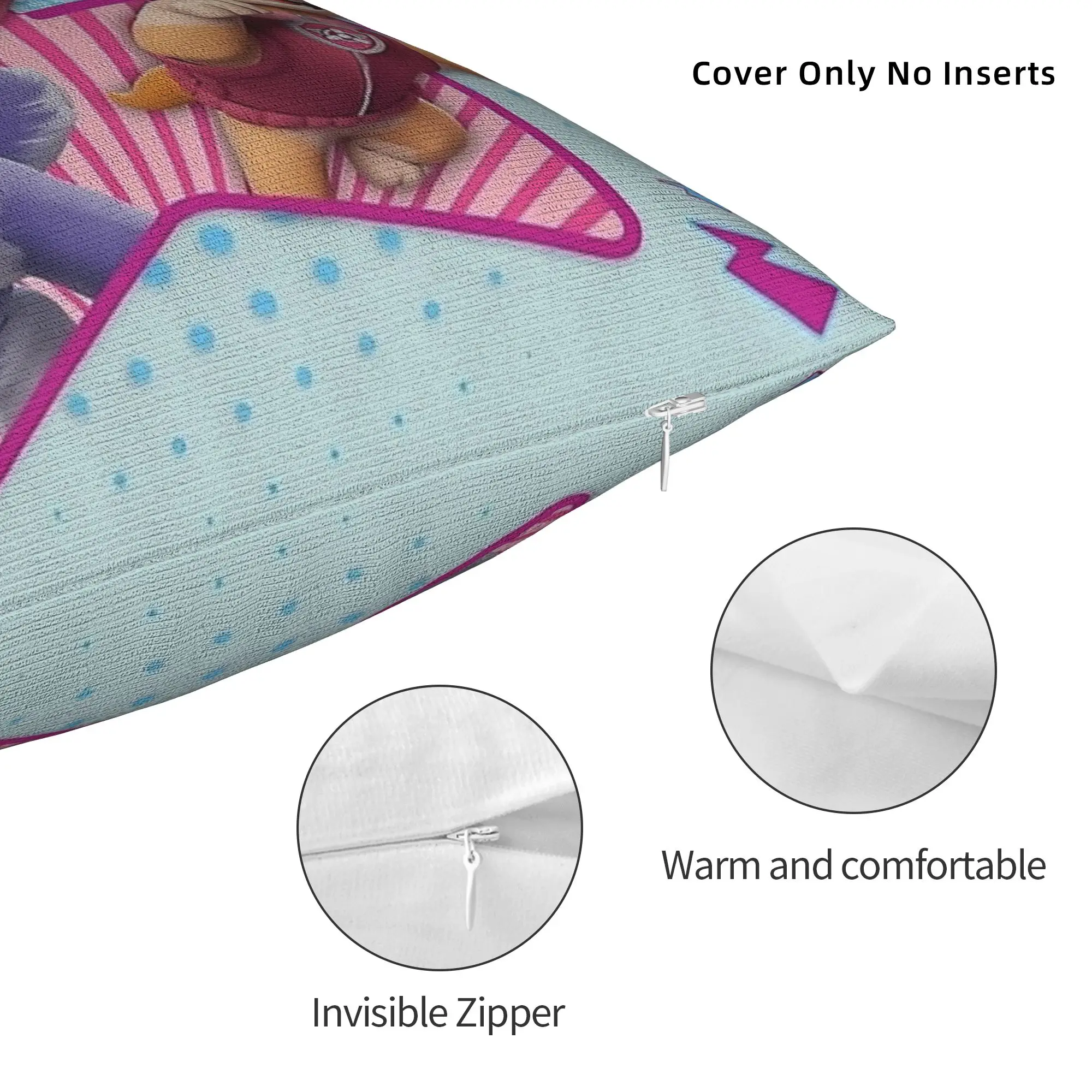 P-PAW P-Patrol Dog Skye Everest Throw Pillow Cover Polyester Decorative Pillow Cartoon Dog Vintage Pillowcase