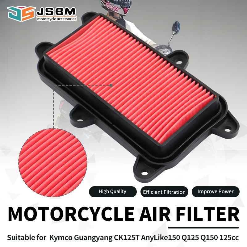 

JSBM 125cc Scooter Motorcycle Accessories Air Filter For Kymco CK125T CK150T-3 CK150T-5 Like150 Any Q125 Q150 2017 2018 - 2020