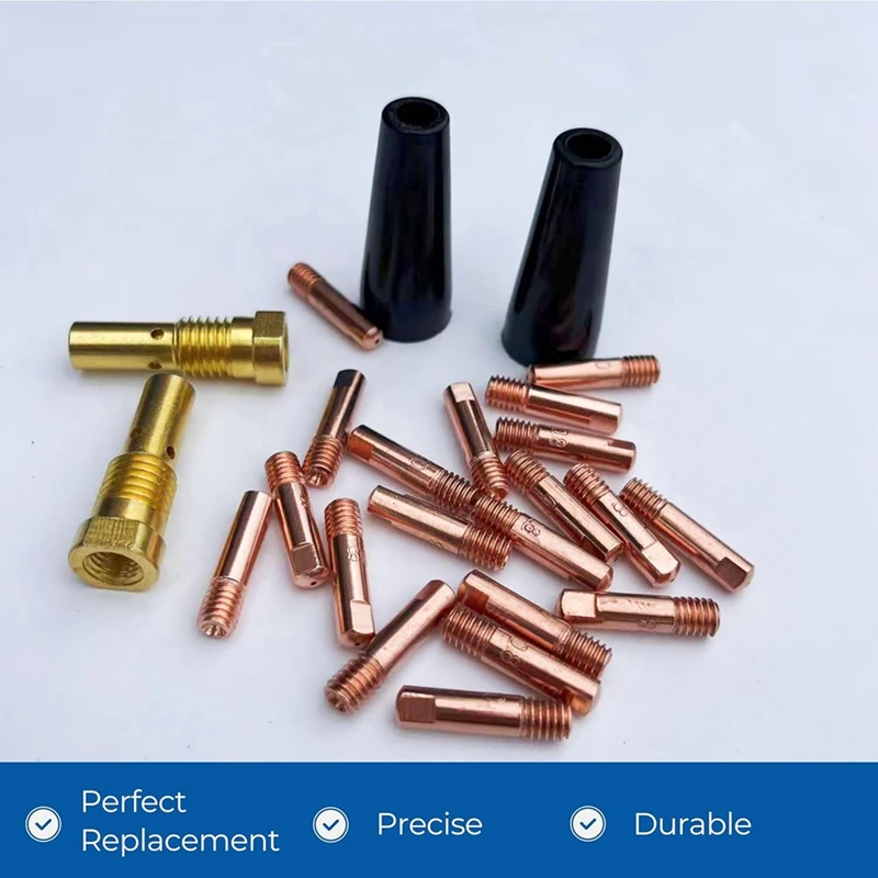 Kit de acessórios para pistola de soldagem, bicos sem gás com núcleo de fluxo de 24 peças, acessórios de soldagem mig