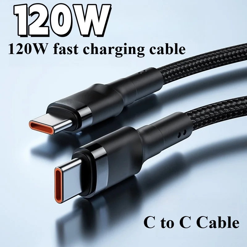 120W Kabel für schnelles Laden, PD-Datenkabel, hochwertiges Typ-C-auf-Typ-C-Kabel, superschnelles Ladekabel für iPhone, Xiaomi Pro Max, Samsung