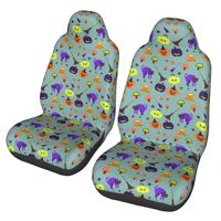 Halloween  2pcs Print Car Seat Covers for Women and Men, Universal Auto Front Seat Protector Fits for Car, SUV Sedan,